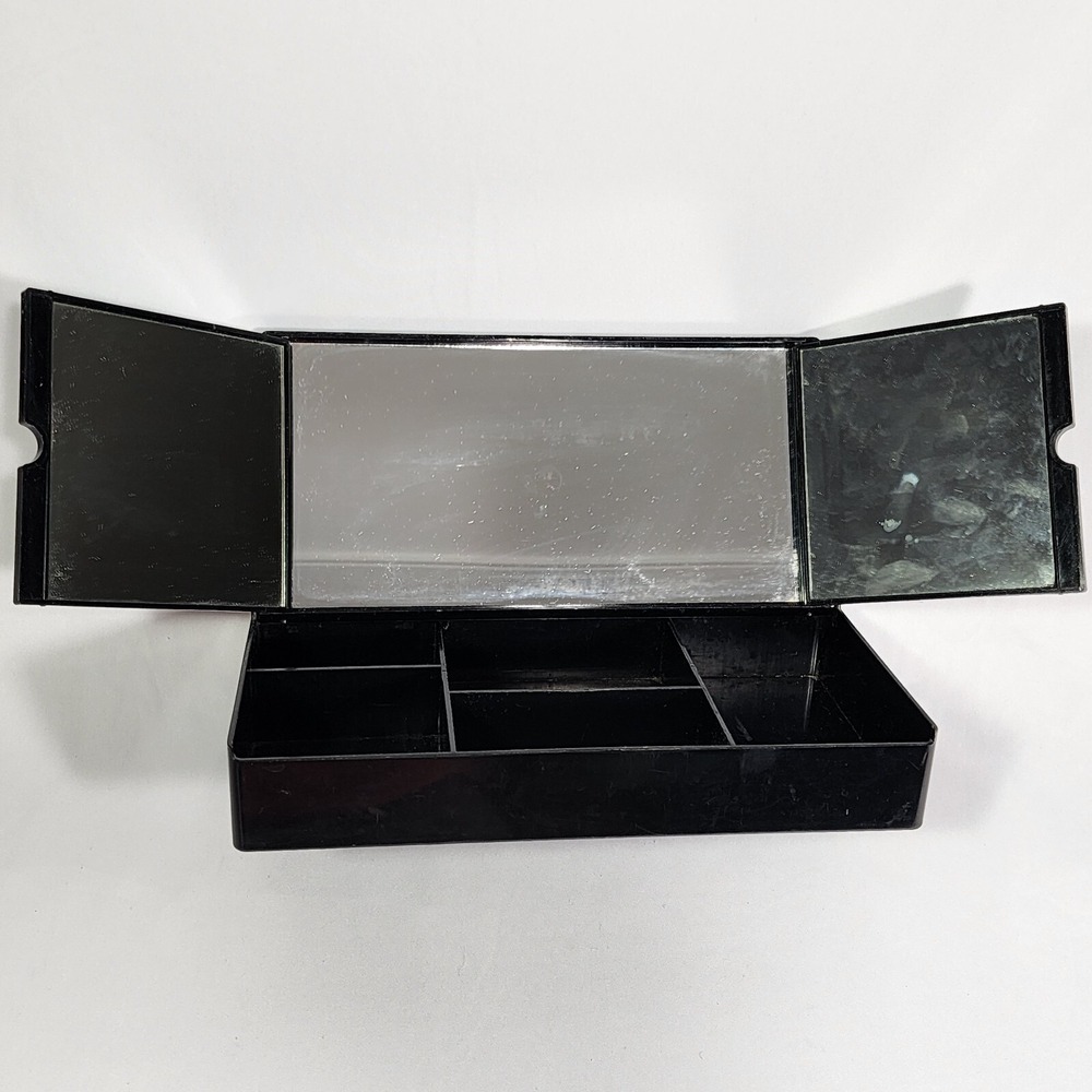 Vintage Hong Kong Travel Mirror Cosmetic Organizer‎ Jewelry Box Hibiscus Hawaii - Picture 10 of 12